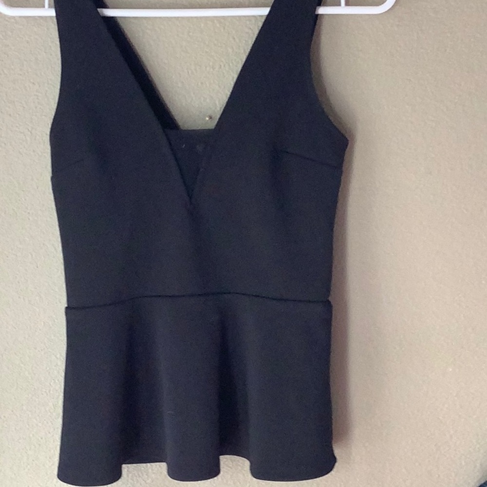 BLACK DRESS TOP - cute, zippered back, fitted.